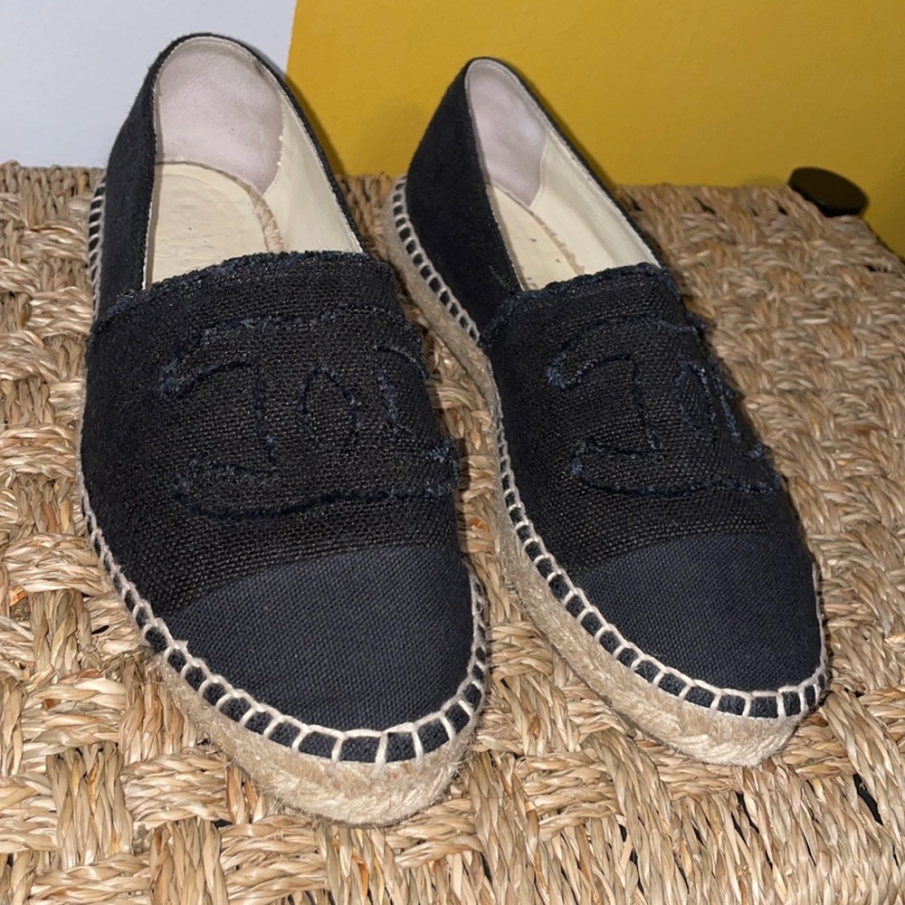 Chanel Denim Toile CC Espadrilles
